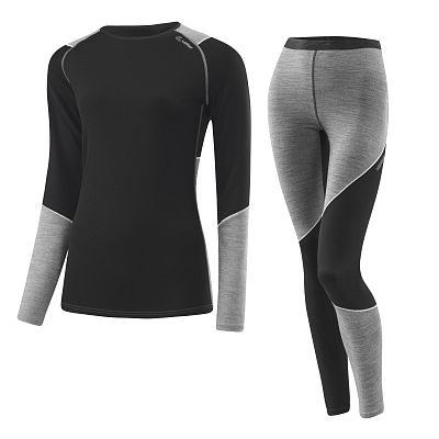 Превью  Комплект термобелья LOEFFLER Transtex Merino Women Black/Grey Melange